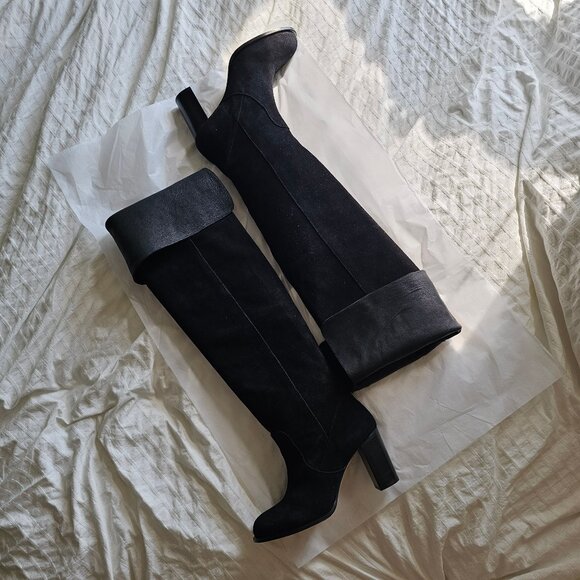 New Topshop Control Over The Knee Suede Boots - 2014 - Black - Sz UK 5 / 38 EU / - Picture 4 of 16